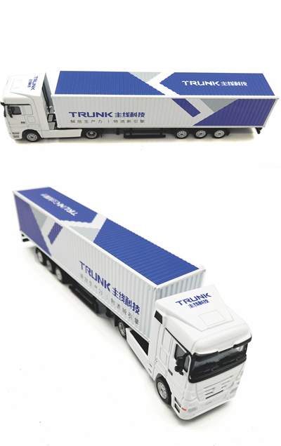 1:87合金集裝箱貨柜卡車模型 來圖定制LOGO，打造專屬集裝箱拖車